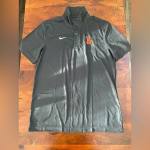 Nike Dri Fit 3/4 BUTTON SHORT Sleeve Tshirt Large Grey